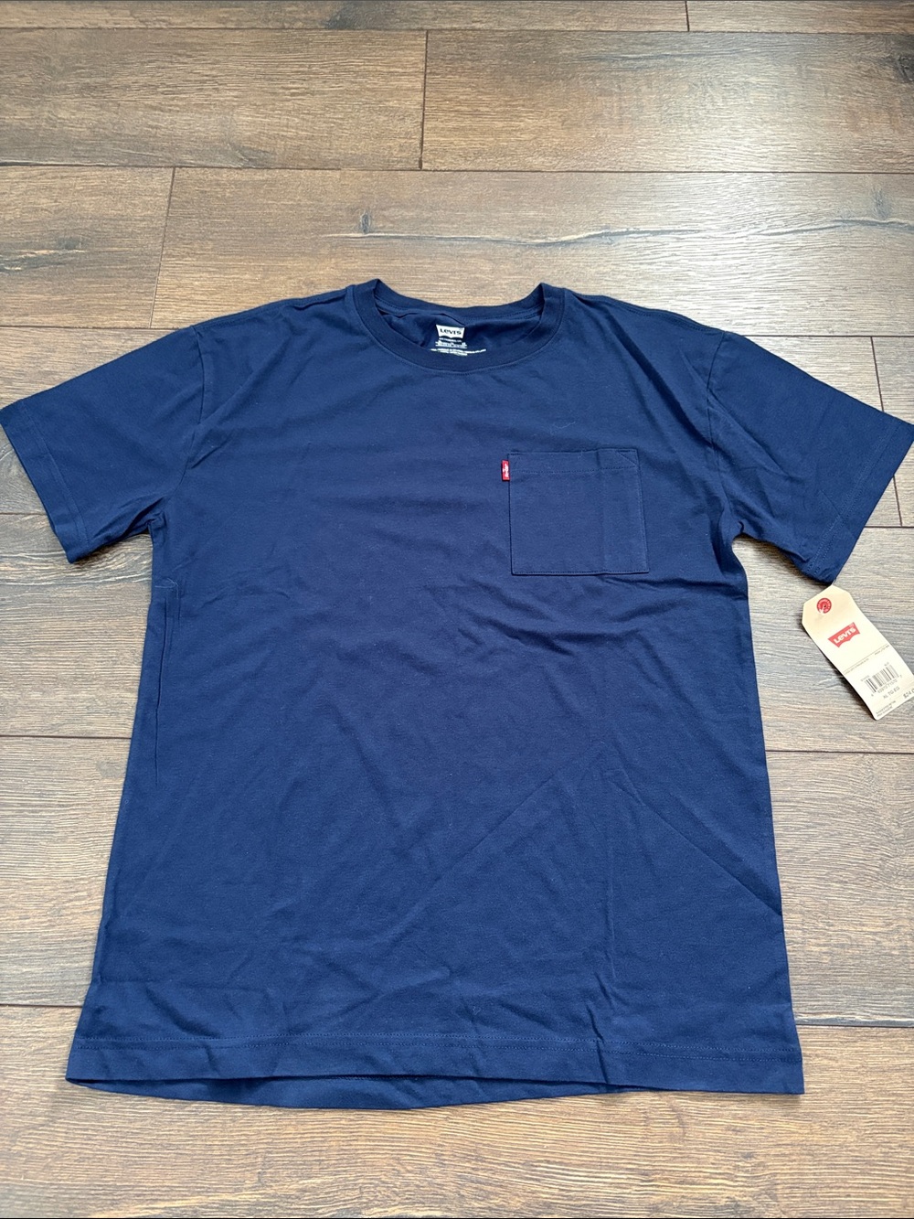 Levi's Navy Short-Sleeve Pocket Tee with Red Tab